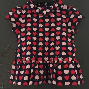 Janie and Jack hearts print girls top size 4